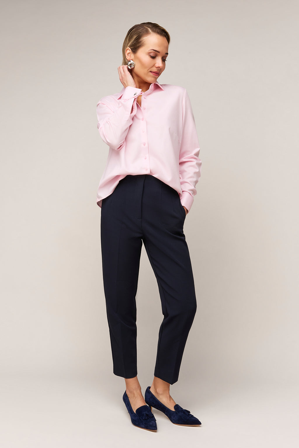 Damenbluse Regular Fit – Doppelmanschette