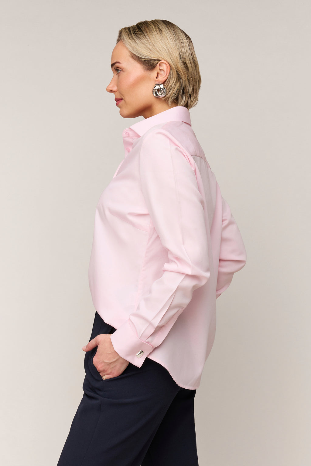Damenbluse Regular Fit – Doppelmanschette