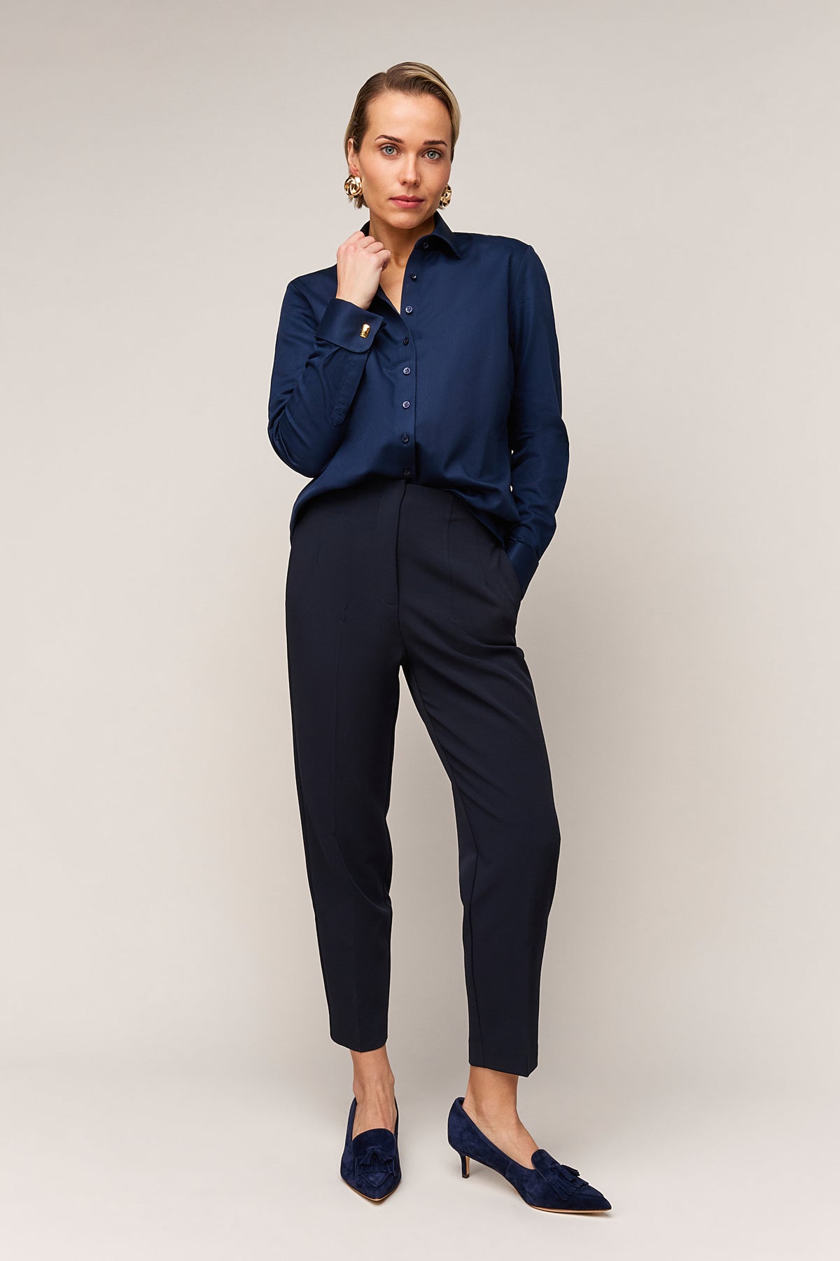 Dames Blouse Regular Fit - Dubbele Manchet