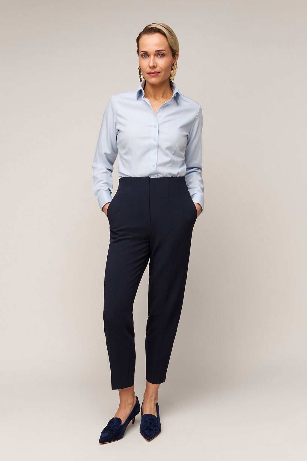 Damenbluse Slim Fit - Umschlagmanschette
