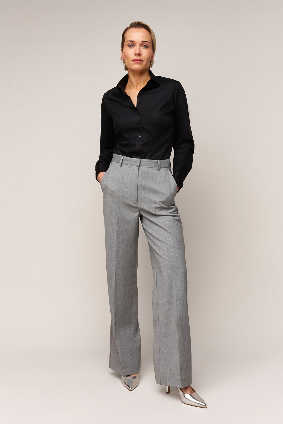 Dames Blouse Slim Fit - Dubbele Manchet