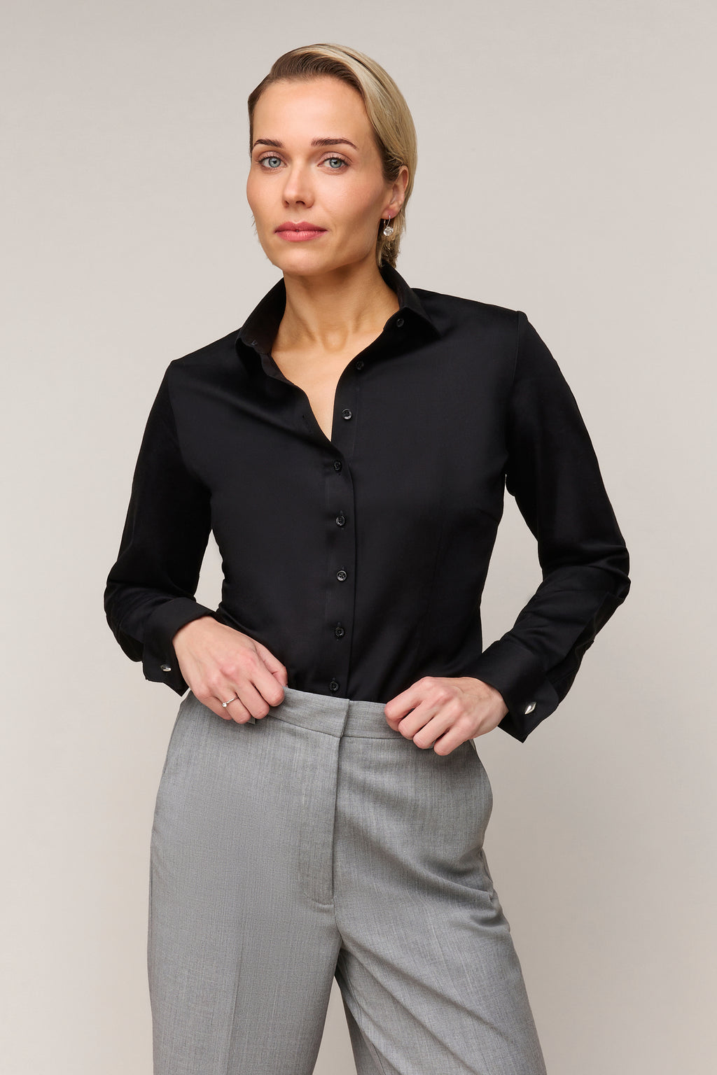 Damenbluse Slim Fit - Doppelmanschette