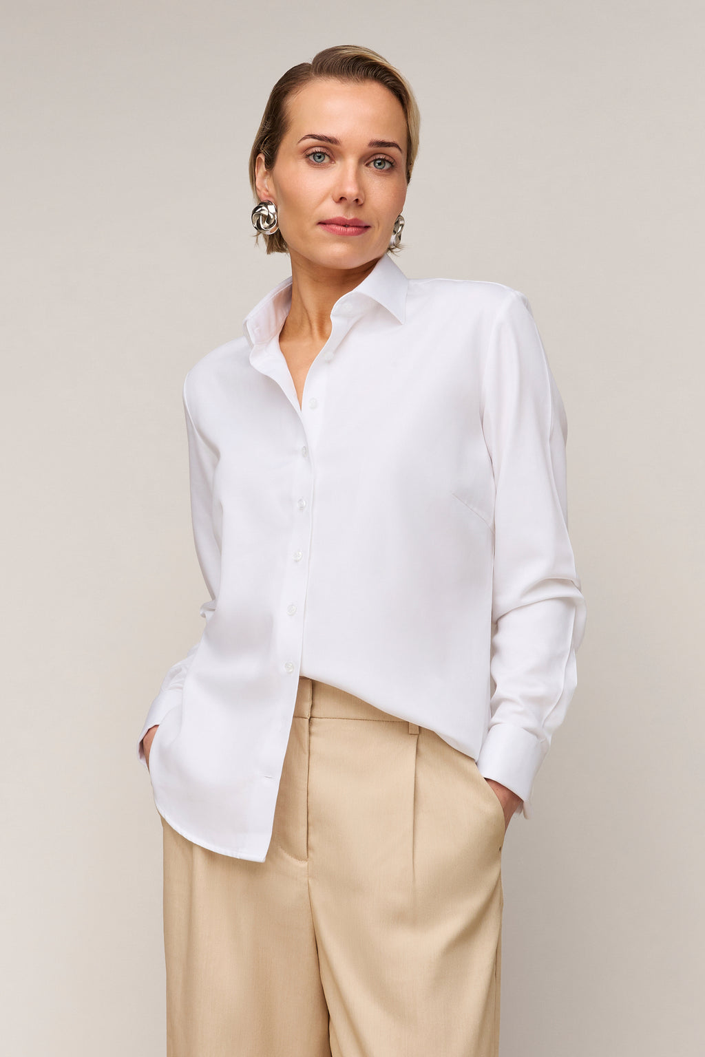 Damenbluse Regular Fit - Umschlagmanschette