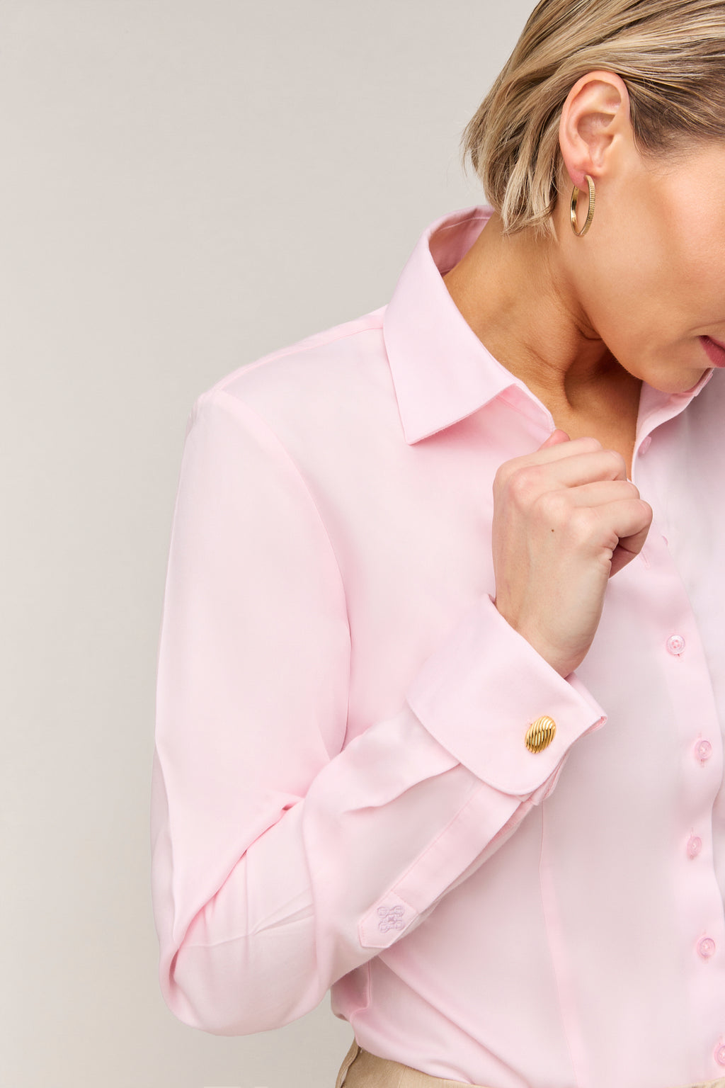 Damenbluse Slim Fit - Doppelmanschette