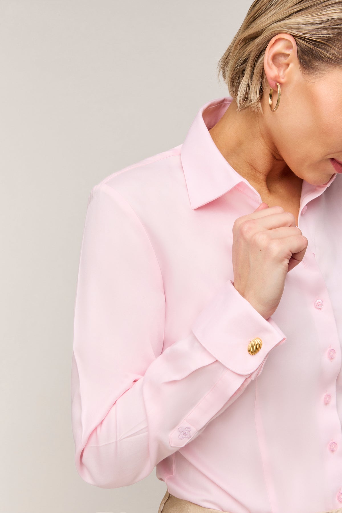 Dames Blouse Slim Fit - Dubbele Manchet