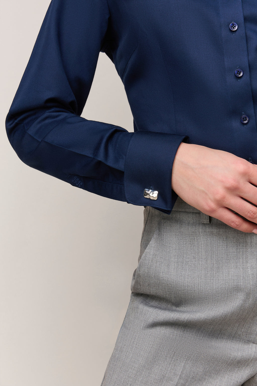 Damenbluse Slim Fit - Umschlagmanschette