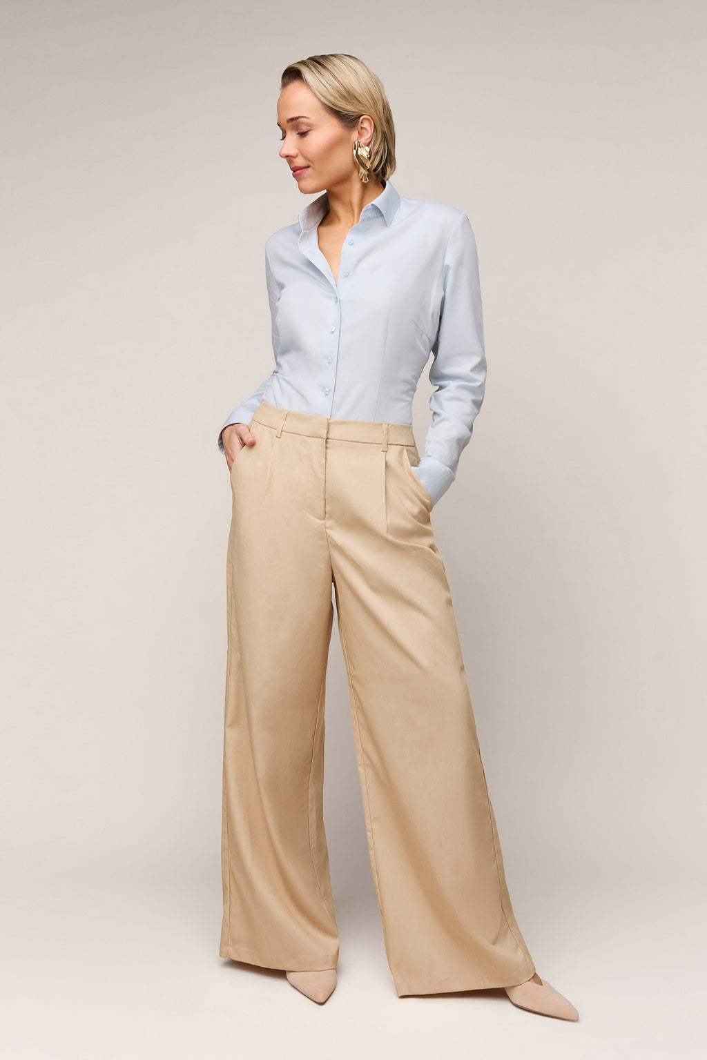 Damenbluse Slim Fit - Einfache Manschette