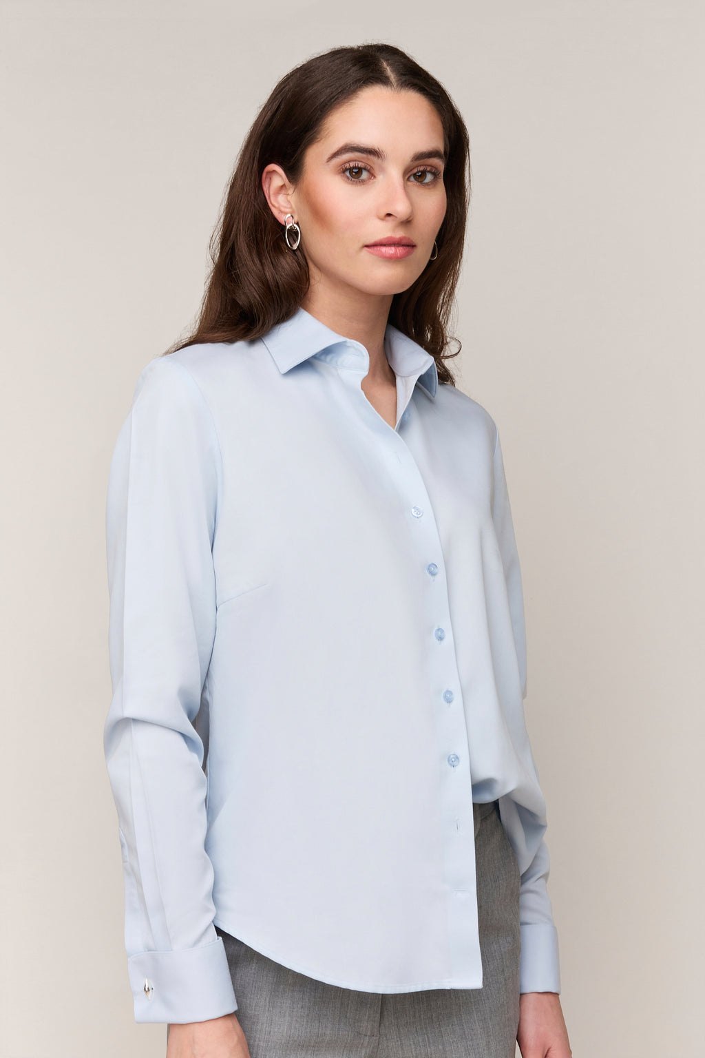 Damenbluse Regular Fit – Doppelmanschette