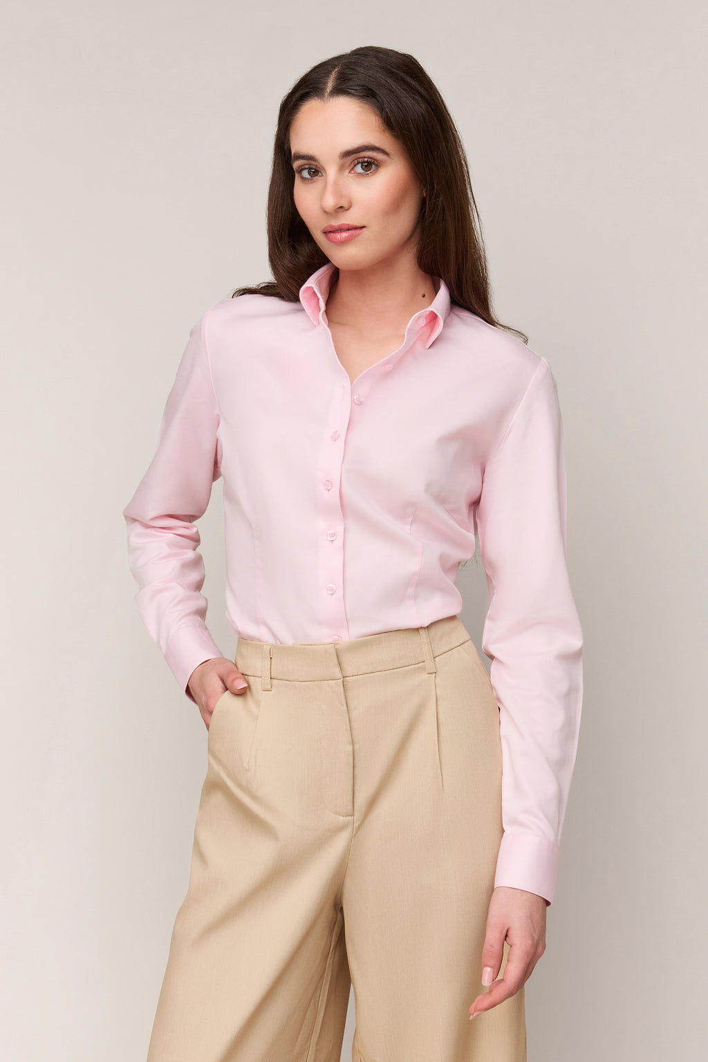 Damenbluse Slim Fit - Einfache Manschette