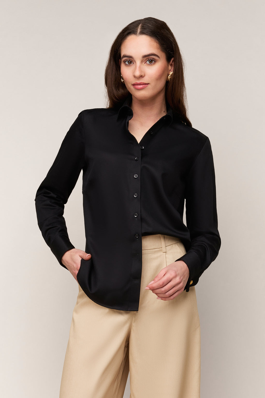Damenbluse Regular Fit – Doppelmanschette