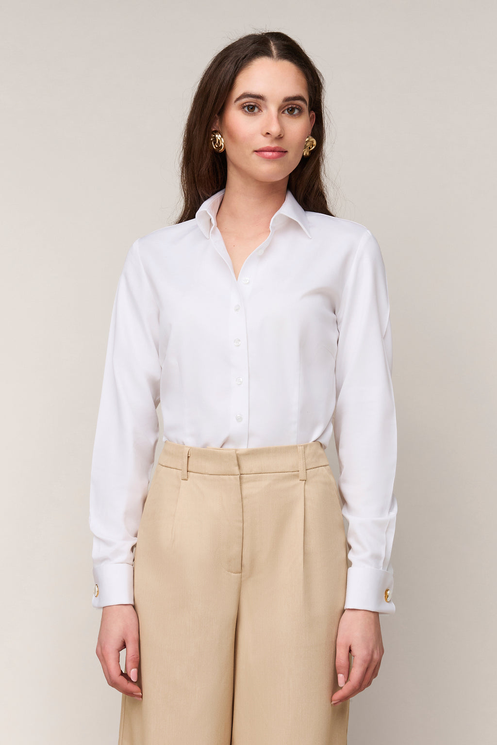 Damenbluse Slim Fit - Umschlagmanschette