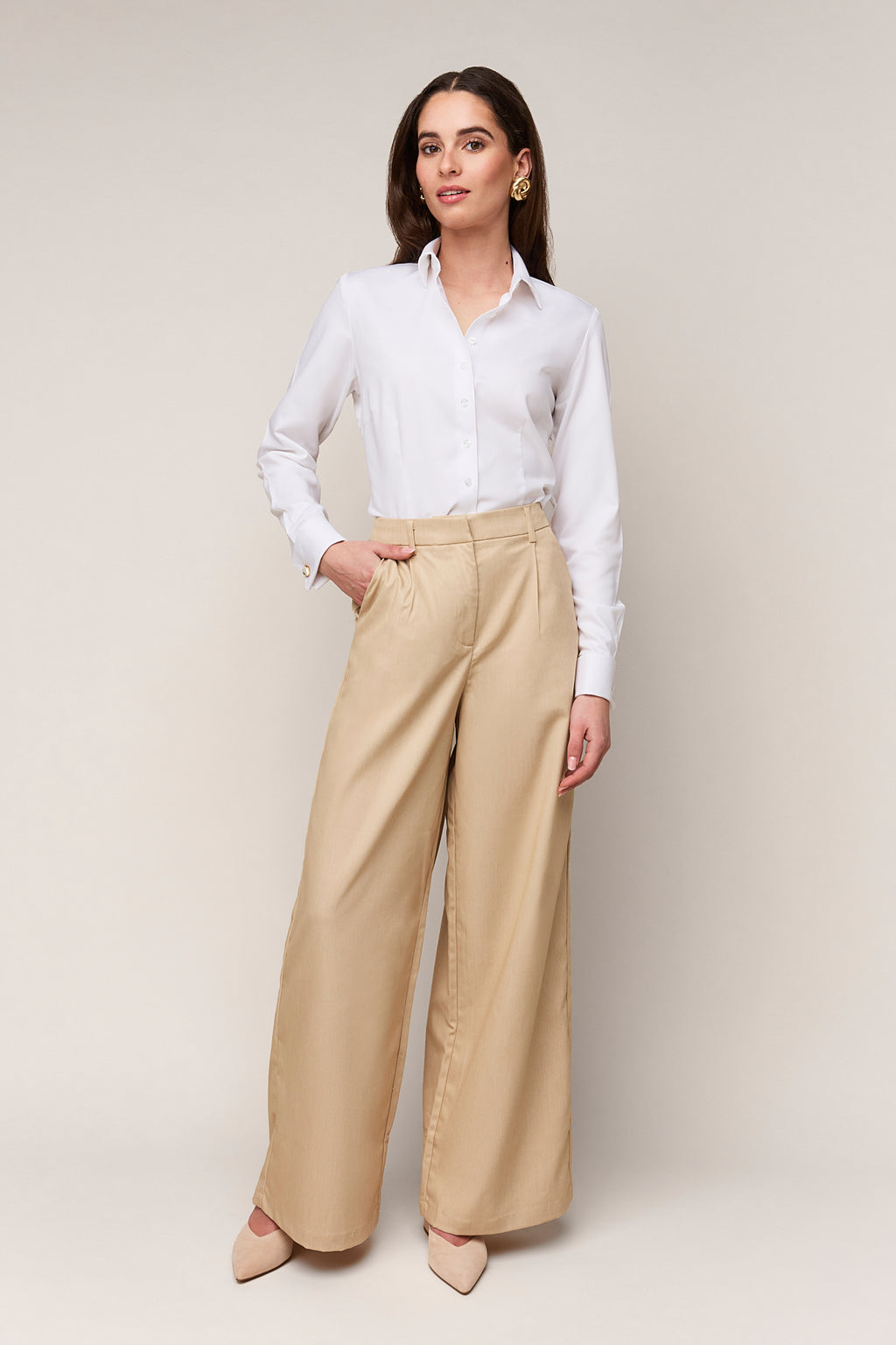 Damenbluse Slim Fit - Umschlagmanschette